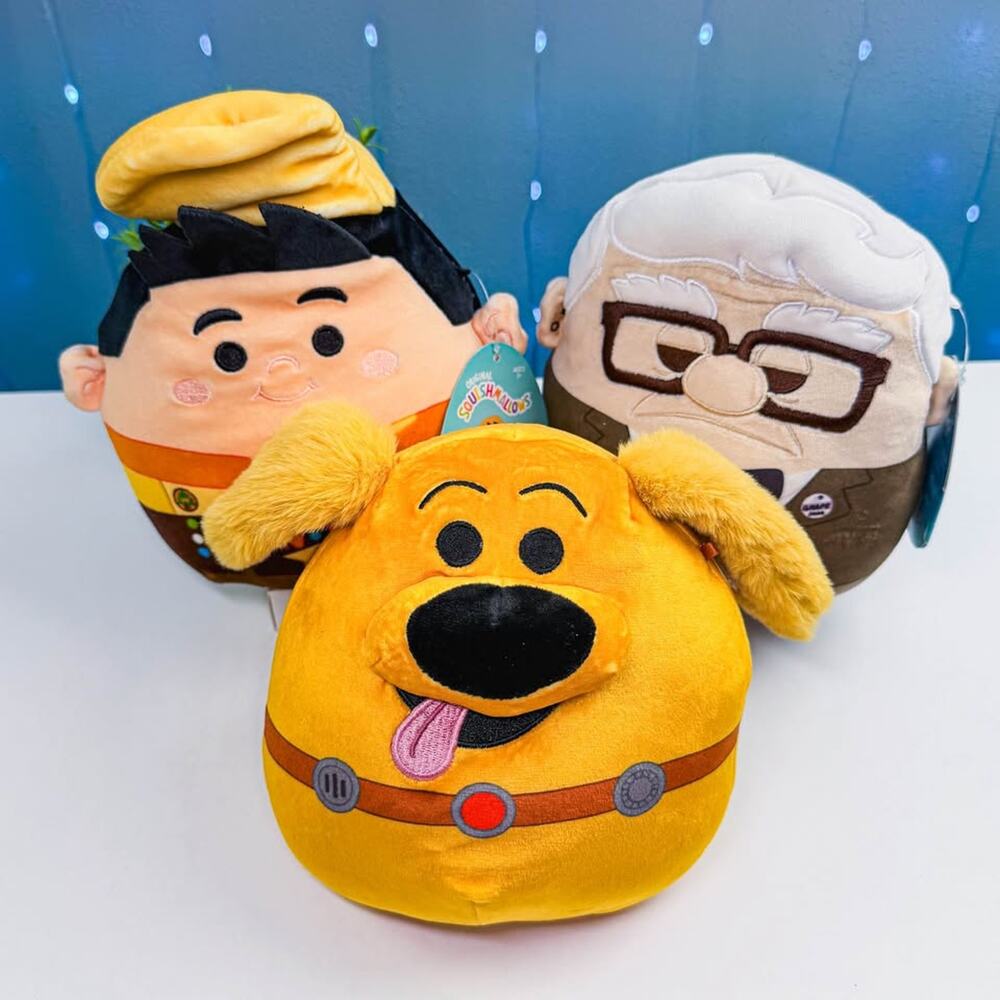 Disney Pixar Up Squishmallow Bundle 8” Plushes – Russell, Carl & Dug